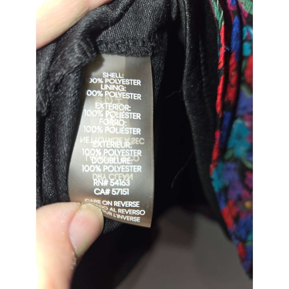 Calvin Klein Womens Floral V-Neck Puff Sleeve Midi Dress Multicolor Size 6 - Picture 4 of 4